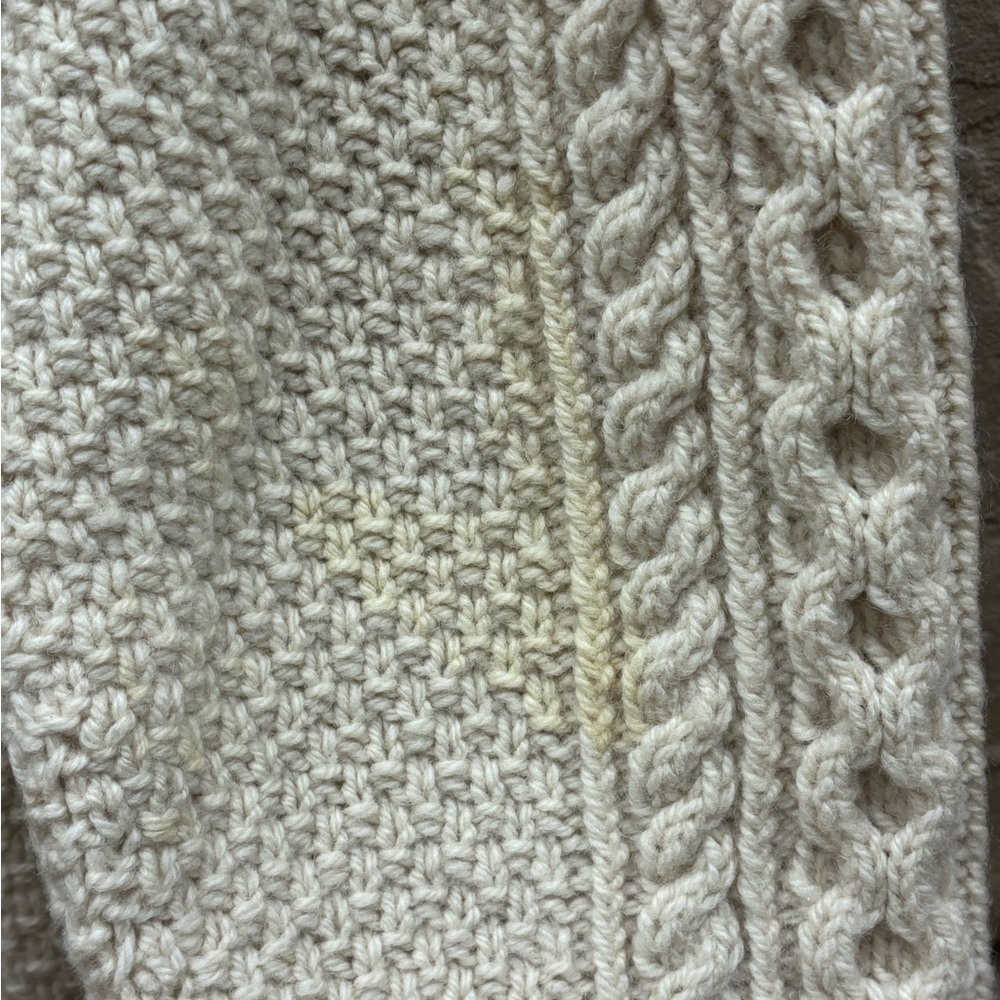 Vintage Aran Carraig Cream Cable Knit Cardigan Sweater - Picture 3 of 6